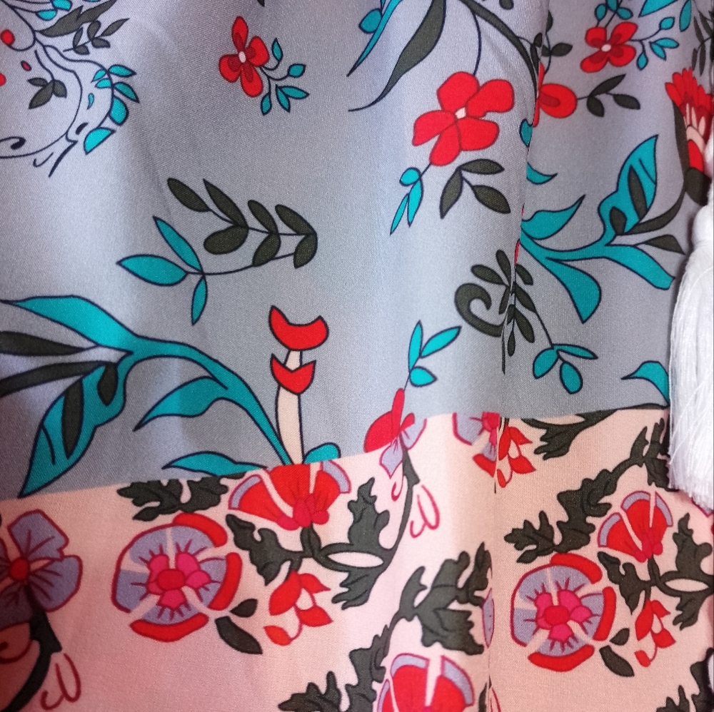 Floral Patchwork Peasant Balloon Sleeve Blouse - image 5